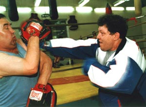 Training at the CSKA  sport complex. Moscow, 1996.